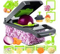 CIRULLI Taglia verdure 16 in 1, Tagliaverdure Manuale,Aiuto da cucina tutto in uno con contenitore, Tagliacipolle, Tritaverdure per tagliare a dadini, affettare, affettare, Mandolina