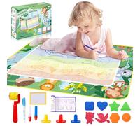 CIRULLI Tappeto Magico Bambini,120x90cm Doodle Tappeto Magico,Tappetino Doodle da Disegno ad Acqua Con Accessori,Riutilizzabile Senza Macchie-Giocattolo Gioco Educativo Regalo per Ragazzi e Ragazze