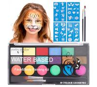 CIRULLI Trucco per Bambini a Base d'Acqua - Set Pittura per il Corpo a 18 Colori Lavabili per Halloween, Teatro e Natale