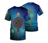 CIRVME novità t-Shirt da Uomo Viking Tree of Life, Stampa 3D Summer Hip Hop Street Party Beach Cool Maniche Corte, Il Regalo per la Festa del papà.