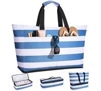 CIRYCASE Borsa Mare Grande con Termica XXL, 54L Borsa da Spiaggia Viaggio Impermeabile, Anti-Sabbia Pieghevole Borsone Mano Tote Bag Multitasche e Barriera Umida per Famiglia/Shopping/Palestra/Vacanze