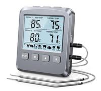 CIRYCASE Dual Sonda Termometro Cucina Digitale, Termometri per Alimenti con Grande LCD & Allarme, Lettura Rapida Termometro Barbecue per Forno, Carne, Latte, Olio Frittura, Liquidi, Regalo per Donne