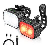 CIRYCASE Luci Bici Anteriori & Posteriori, USB Ricaricabile Luci Bicicletta LED Super Luminosa, Impermeabile IPX6 Luce Bici, 8+12 Modalità di Illuminazione per Guida Notturna, Maggiore Durata Batteria