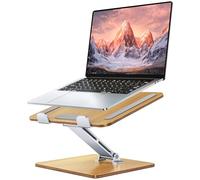 CIRYCASE Supporto PC Portatile Legno & Alluminio, Ergonomico Supporto Laptop Regolabile in Altezza, Rialzo PC Portatile Scrivania Pieghevole, B27 Laptop Stand dvd Compatibile con MacBook/HP 10-16"