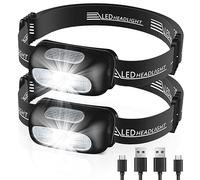 CIRYCASE Torcia Frontale LED Ricaricabile USB, 5 Modalità Lampada Frontale | Impermeabile IPX4, 60° Angolo Regolabile Professionale Torcia Testa Accessori per Torce da Campeggio, Ideale per Corsa/Pesca