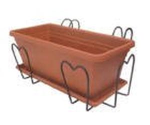CIS 3 Vaso Fioriera in plastica con portavaso e sottovaso 50x20
