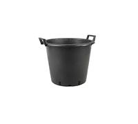 Mastellone tondo in polietilene con manici nero 65 lt Ø cm 55x41h uso edilizio