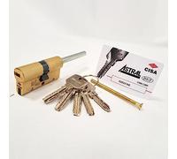 CISA 10A3S70700000C5, Cilindro Europeo Astral S, Ottone Smerigliato, 30/30 mm; Predisposto per Montaggio Pomolo, Gambo Accorciabile