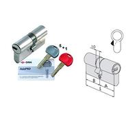 CISA 10E30021012SD, Cilindro Europeo Asix, Ottone Nichelato, 40/50 mm, con Chiave di Cantiere