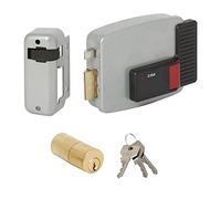 CISA 111611502, Serratura Elettrica da Applicare, 12V, Verniciato Grigio Alluminio, Entrata 50, Mano Sinistra, Cilindro a tubo