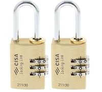 CISA 121190300, Lucchetto Combinazione, Ottone, 30 mm (Confezione da 2)