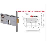 Serratura metallo infilare elettrica 14351 cisa b.q zinc f.mm 20 f.sagom+scr+f h