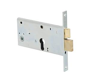 CISA 144361900, Serratura da Infilare a Cilindro Europeo per Fasce, Entrata 90, Altezza Scatola 77, Catenaccio e Scrocco, Richiamo Diretto dello Scrocco con Maniglia