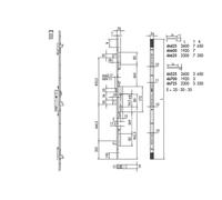 Cce 1.46425.35.0 - Serratura di sicurezza multipunto 46425 fronte 24 ingresso 35