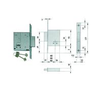 serratura CISA 57223 entrata 50mm chiave a doppia mappa 2 mandate