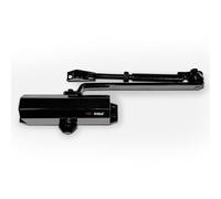 CISA - Chiudiporta CISA a Cremagliera con Arresto 16047103044 Serie 604 - Chiudiporta con Velocità di Chiusura Regolabile - Chiudi Porta per Porte Max 80 kg - Nero
