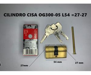 CISA CILINDRO SAGOMATO MM 54 27-27 IN OTTONE CODICE 0G300-05 ORIGINALE CISA