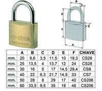 CISA - LUCCHETTO OTTONE ARCO NORMALE 22010 - - - mm.60 - FER 64309
