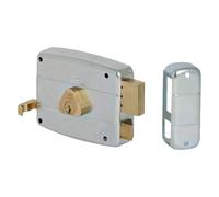 CISA - Serratura per Porte in Ferro da Applicare 15052170179 - Serratura Cancello Esterno in Acciaio Zincato con Cilindro e Tirante in ottone - Entrata 60 - Mano Destra