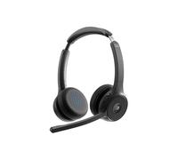 Cisco Cuffie 722 - Cuffia Bluetooth biaurale wireless con pulsante Webex, adattatore Bluetooth USB-A HD, custodia morbida, colore carbon black, un anno di garanzia limitata (HS-WL-722-BUNA-C)