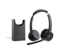 Cisco Cuffie 722 - Cuffia Bluetooth biaurale wireless, pulsante Webex, adattatore Bluetooth USB-A HD, custodia morbida, base di ricarica, un anno di garanzia limitata (HS-WL-722-BUNAS-C)