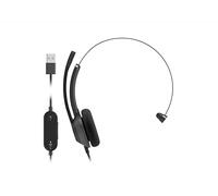 Cisco Cuffie serie 321Q USB - Cuffie monoaurali con padiglione esterno e cavo, controller Microsoft Teams con USB-A, colore carbon black, due anni di garanzia limitata (HS-W-321Q-C-USB)
