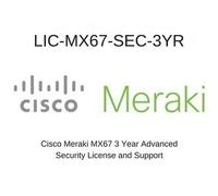 CISCO MERAKI MX67 ADVANCED SECURITY LICENSE AND SUPPORT 3 YEARS NEW