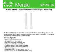 Cisco Meraki - Set di 2 antenne Dual-Band, omnidirezionale, 4/7 dBi, per punti di accesso MR66/MR72