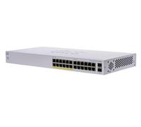 Switch di rete Cisco CBS110 Non gestito L2 Gigabit Ethernet [10/100/1000] Supporto Power over [PoE] 1U Grigio (Cisco Business 110 Series 110-24PP - unmanaged 12 x 10/100/1000 + 2 combo SFP desktop, ra