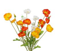 CISDUEO 6 fiori di papavero artificiali in seta con steli, fiori di papavero finti fiori primaverili veri al tatto, per casa, cucina, decorazioni per matrimoni, composizioni floreali, centrotavola