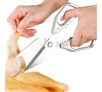 Ciseaux De Cuisine Pour Viande - 22,8 x 9 cm Ciseaux Alimentaires Polyvalents | Lavables Au Lave-Vaisselle Avec Ouvre-Bouteille, Grattoir À Écailles & Casse-Noix | De Cuisine Pour Poulet