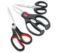 Ciseaux, Jeu De 3 Ciseaux Cuisine Couteaux Et Ustensiles De Cuisine Cranteurs Couture Bureau CrantéS Accesoire Scissors Accesoire Paire Noir Rouge