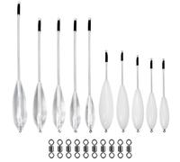 CiShow Set di 10 accessori per la pesca alla trota con 10 pezzi #8 spinner Snaps pesca, 6 g, 8 g, 10 g, 15 g, 20 g, set da 5 trote e 6 galleggianti