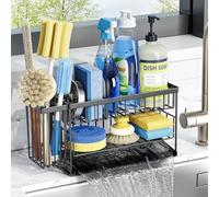 Cisily Organzier per lavello da cucina a 2 livelli con supporto flessibile per spazzole, supporto per spugna per lavello da cucina, piano di lavoro, organizzazione organizzazione, accessori per la