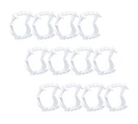 Cisixin 12 Pezzi Plastica Vampiro Denti,Adatto per Feste di Halloween, Giochi di Ruolo con Vampiri