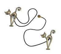 Cisixin 2 Pezzi Clip Magnetica per Tende,Clip per Tenda Magnetica Creativa a Forma Di Gatto, Adatta per La Decorazione Di Casa e Ufficio,Bronzo