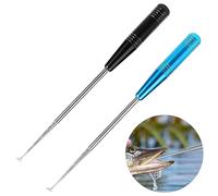 Cisixin 2 Pezzi Rimozione Amo da Pesca,Attrezzo per La Rimozione Veloce Portatile Forniture per la Pesca durevoli in Acciaio Inox Disaccoppiatore Estrattore Slamatore Amo, Blu,Nero