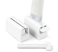 Cisixin 2 Pezzi Spremi Dentifricio,Spremi Dentifricio ABS,Rolling Spremi Tubetto Dentifricio,Dispenser di Dentifricio Squeezer per Bagno,Bianco
