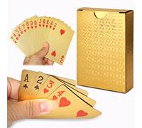 Cisixin 24K Jeu de Cartes de Poker Plaqué d'Or