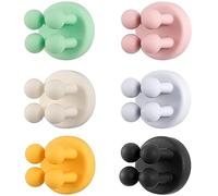 Cisixin 6 Pezzi Gancio Multiuso in Silicone,Gancio Adesivo,Portaspazzolino in Silicone,Impermeabile per Bagno,Cucina,Segreteria ECC