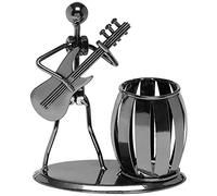 Cisixin Decorativo Pistola Metallo Grigio Design Chitarra da Musicisti,Penna Contenitore Supporto Desktop di Forniture per Ufficio, Penna Display di Organizer