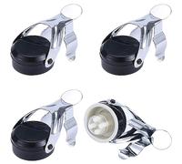 Cisixin Tappo Vino Spumante in Acciaio Inox - 4 Pezzi Sottovuoto per Conservazione di Bevande Alcoliche Come Birra e Champagne, Nero
