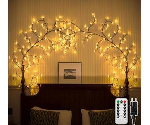Ciskotu 2 Pezzi Catena Luminosa a LED, 144 Luci LED da Interno a Ramoscello con Spina, Albero Luci di Vite, Ghirlanda Luminoso Luci LED per Decorazione da Parete/Camera da Letto/Casa