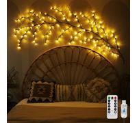 Ciskotu Catena Luminosa Willow Vine, 8 modalità USB Vite di Salice Luci con Telecomando |Timer, 144 LED Pieghevoli Rami di Alberi Artificiali luci fatate, Decorazione da parete per Camera da Letto
