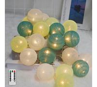 Ciskotu Ghirlanda Luminosa Cameretta - 20 LED Catena Luminosa Interno con USB, Telecomando e Timer, per Decorazione Della Luce Notturna Interna, Come Natale, Matrimonio, Festa, Stanza, Tenda (Verde)