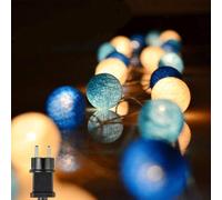 Ciskotu Ghirlanda Luminosa Cameretta, 3,8M 20 Sfere Cotone LED Catena Luminosa Interno Con spina, per Decorazione Della Luce Notturna Interna, Come Natale, Matrimonio, Festa, Stanza, Tenda