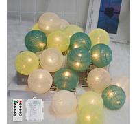 Ciskotu Ghirlanda Luminosa Cameretta Batteria - 20 LED Catena Luminosa Interno conTelecomando, per Decorazione Della Luce Notturna Interna, Come Natale, Matrimonio, Festa, Stanza, Tenda (Verde)