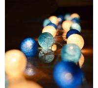 Ciskotu Ghirlanda Luminosa Cameretta Batteria, 3,3M 20 Sfere Cotone LED Catena Luminosa Interno, per Decorazione Della Luce Notturna Interna, Come Natale, Matrimonio, Festa, Stanza, Tenda