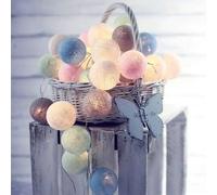 Ciskotu Ghirlanda Luminosa Cameretta Batteria, 3,3M 20 Sfere Cotone LED Catena Luminosa Interno, per Decorazione Della Luce Notturna Interna, Come Natale, Matrimonio, Festa, Stanza