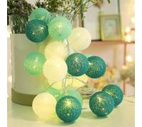 Ciskotu Ghirlanda Luminoso Cotone LED, 3,3M 20 Palline Decorativ Catena Lluminosa Interno LED, Ghirlanda Fata di Luci a Batteria per Natale Festa Matrimonio Vacanze Decorazione Interna